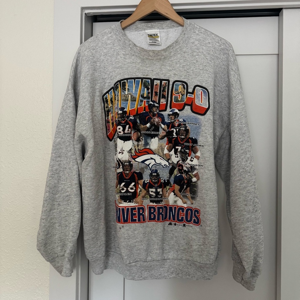 Denver Broncos Vintage‎ 90's Hawaii 9-0 Pro Bowl Player NFL Sweatshirt XL